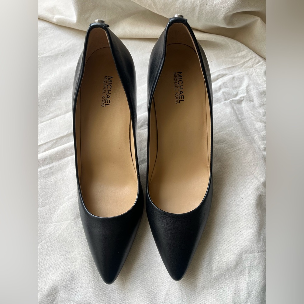 MICHAEL by Michael Kors Black Leather Heels - Picture 6 of 16